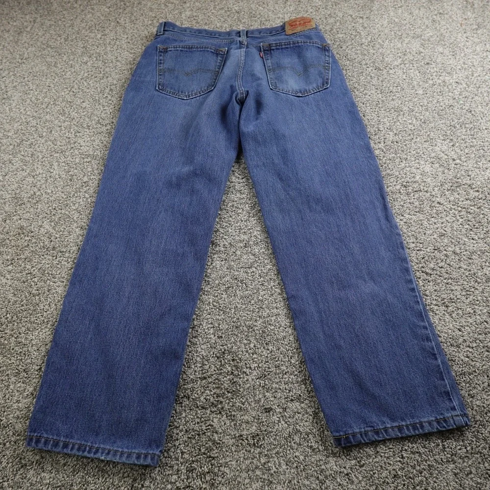 Levis Jeans Mens‎ 36X32 Dark Blue Denim Pants 550 Relaxed Tapered Casual Cotton